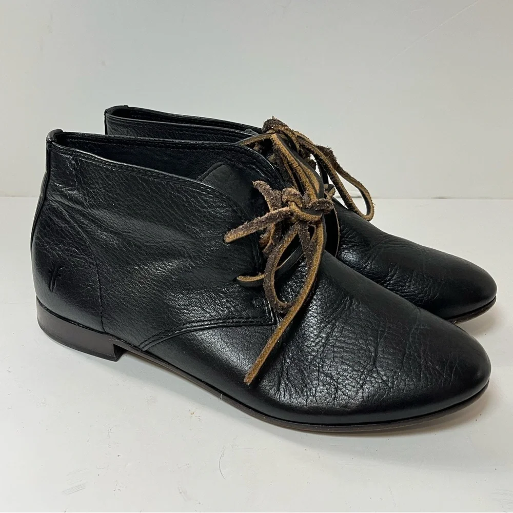 Frye Jillian Black Leather Chukka Boots Women's Size 6 Medium